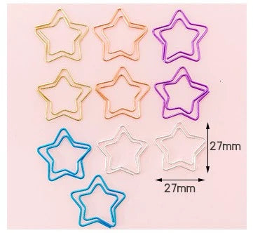 10 Pcs Cool Cute Paper Clip Cactus, Star, Ice Cream, Bowtie Shapes